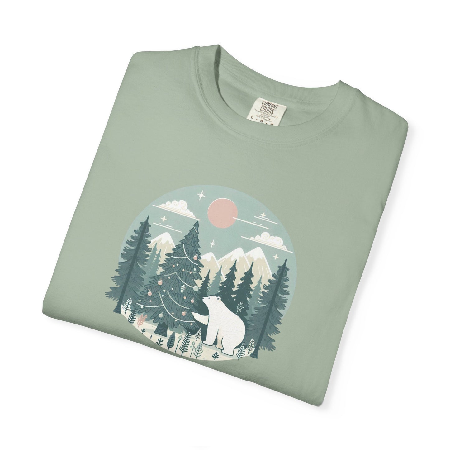 Winter Forest Polar Bear Comfort Colors Tee