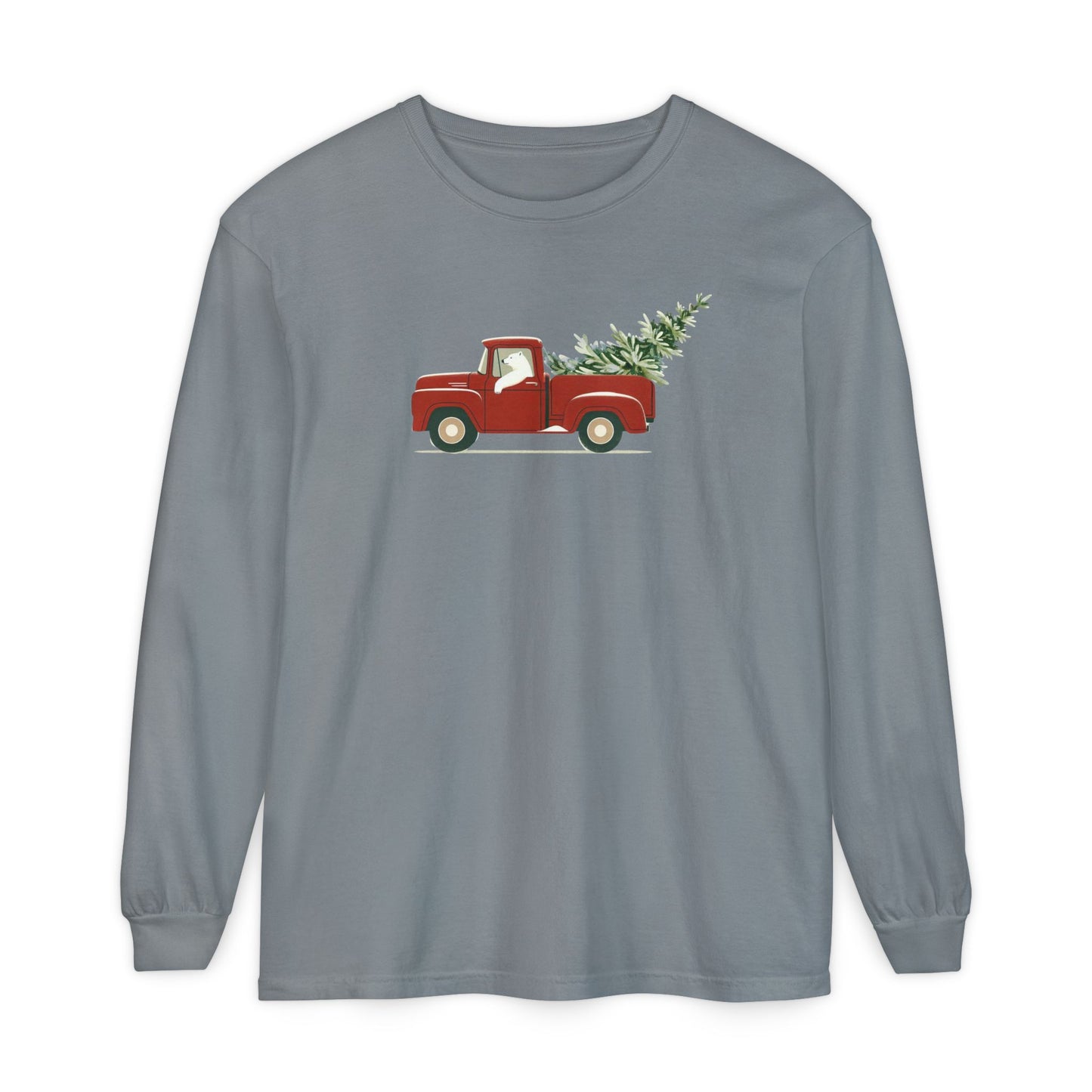 Polar Bear Christmas Truck, Long Sleeve Tee