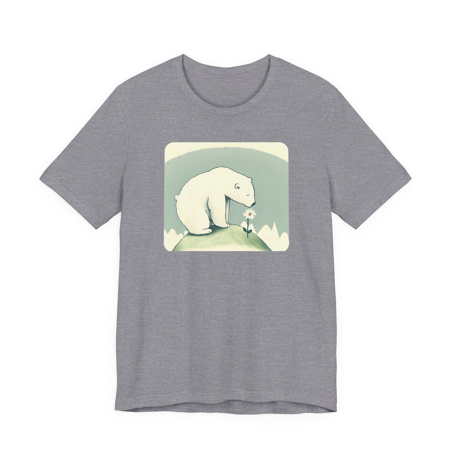 Polar Bear & Daisy Tee | Gentle Nature-Inspired Graphic Shirt