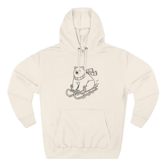 Polar Bear Sledding Hoodie | Cute Christmas Winter Sweatshirt
