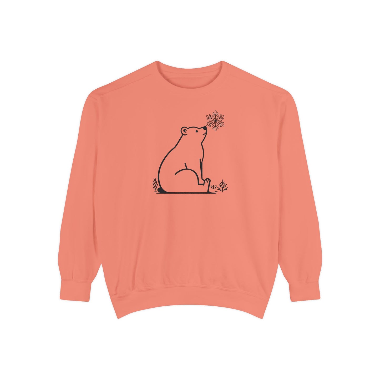 Snowflake Polar Bear Comfort Colors Sweatshirt