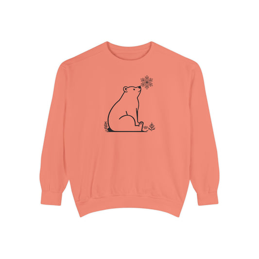 Snowflake Polar Bear Comfort Colors Sweatshirt