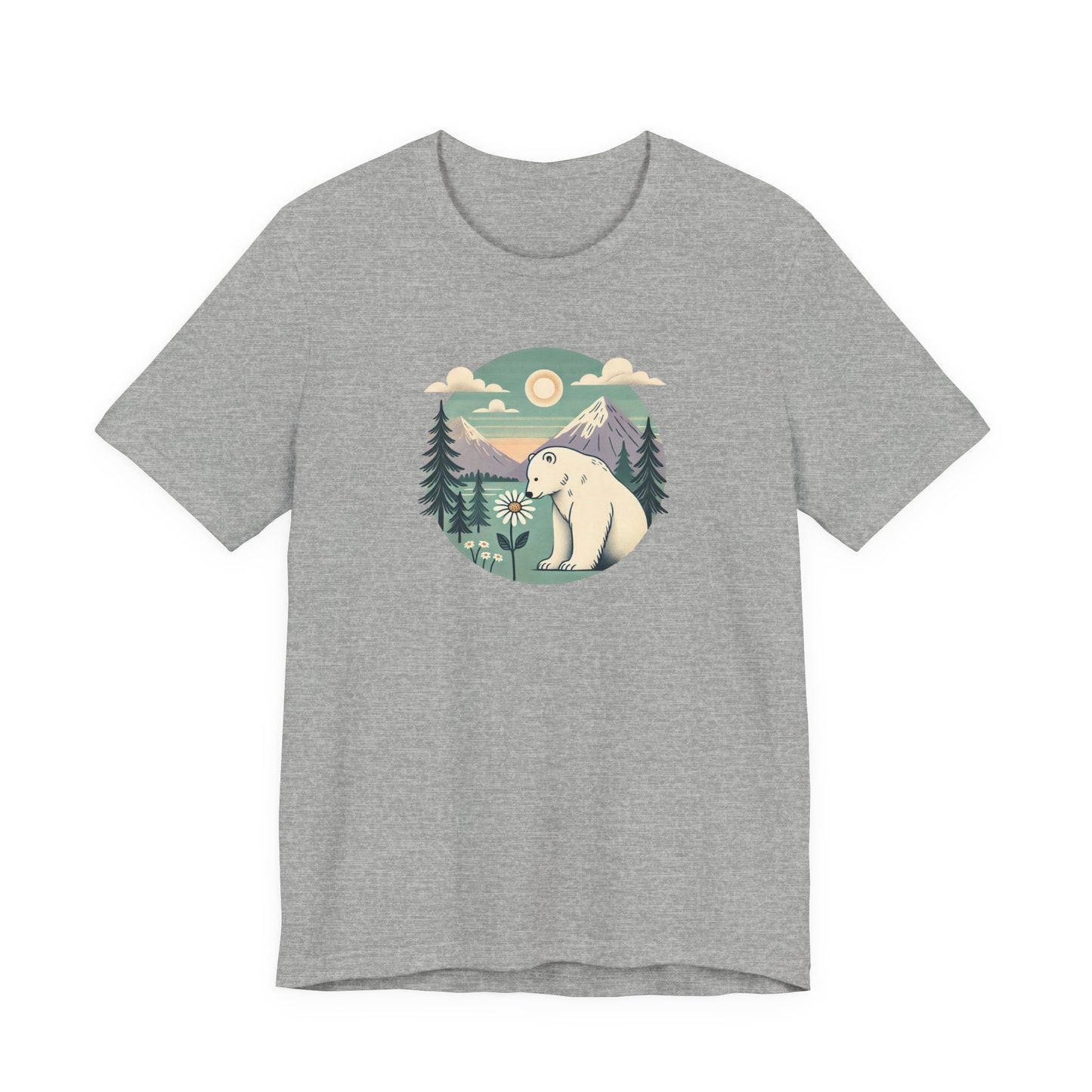 Sunset Polar Bear Tee | Nature-Inspired Mountain Graphic T-Shirt