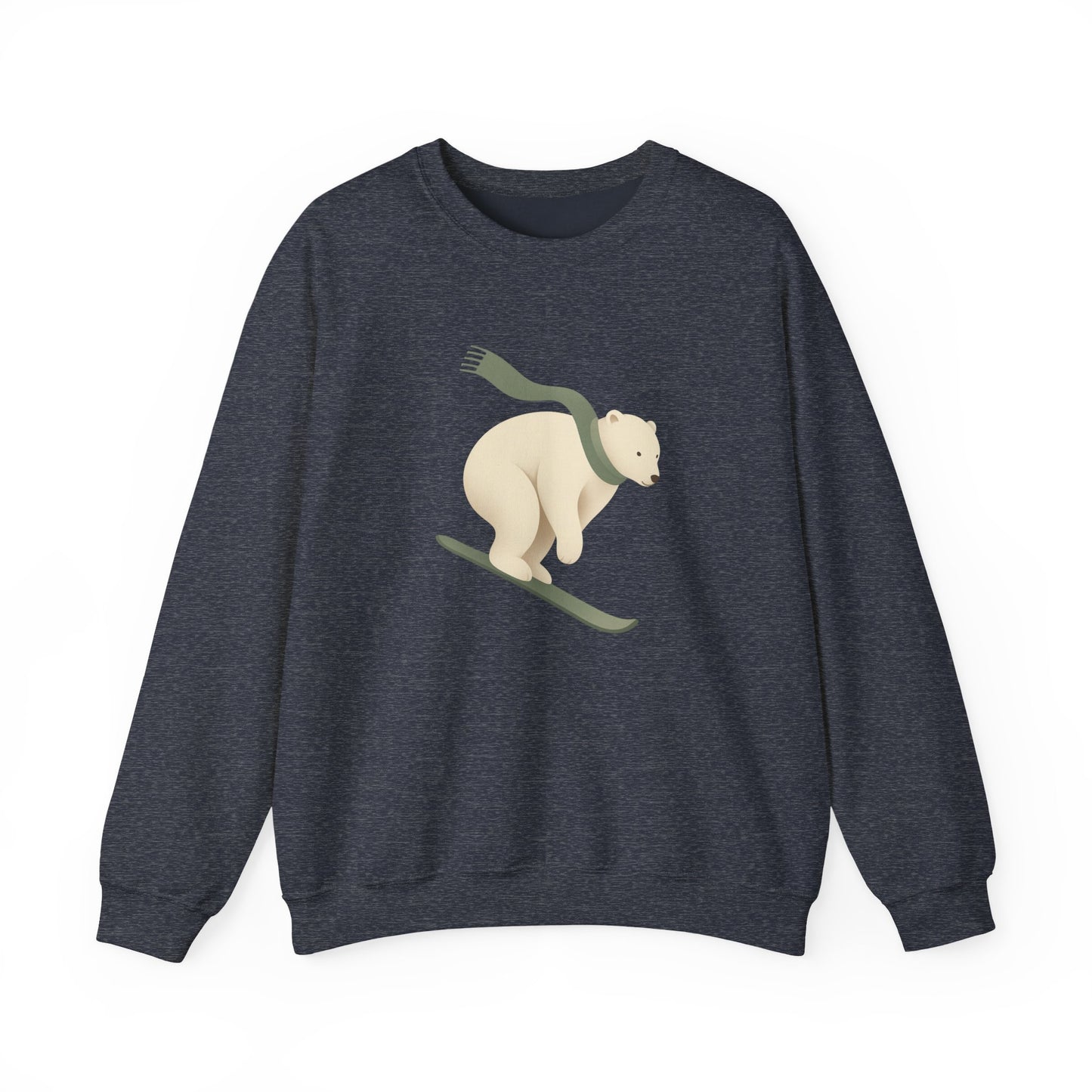 Snowboarding Polar Bear Winter Crewneck