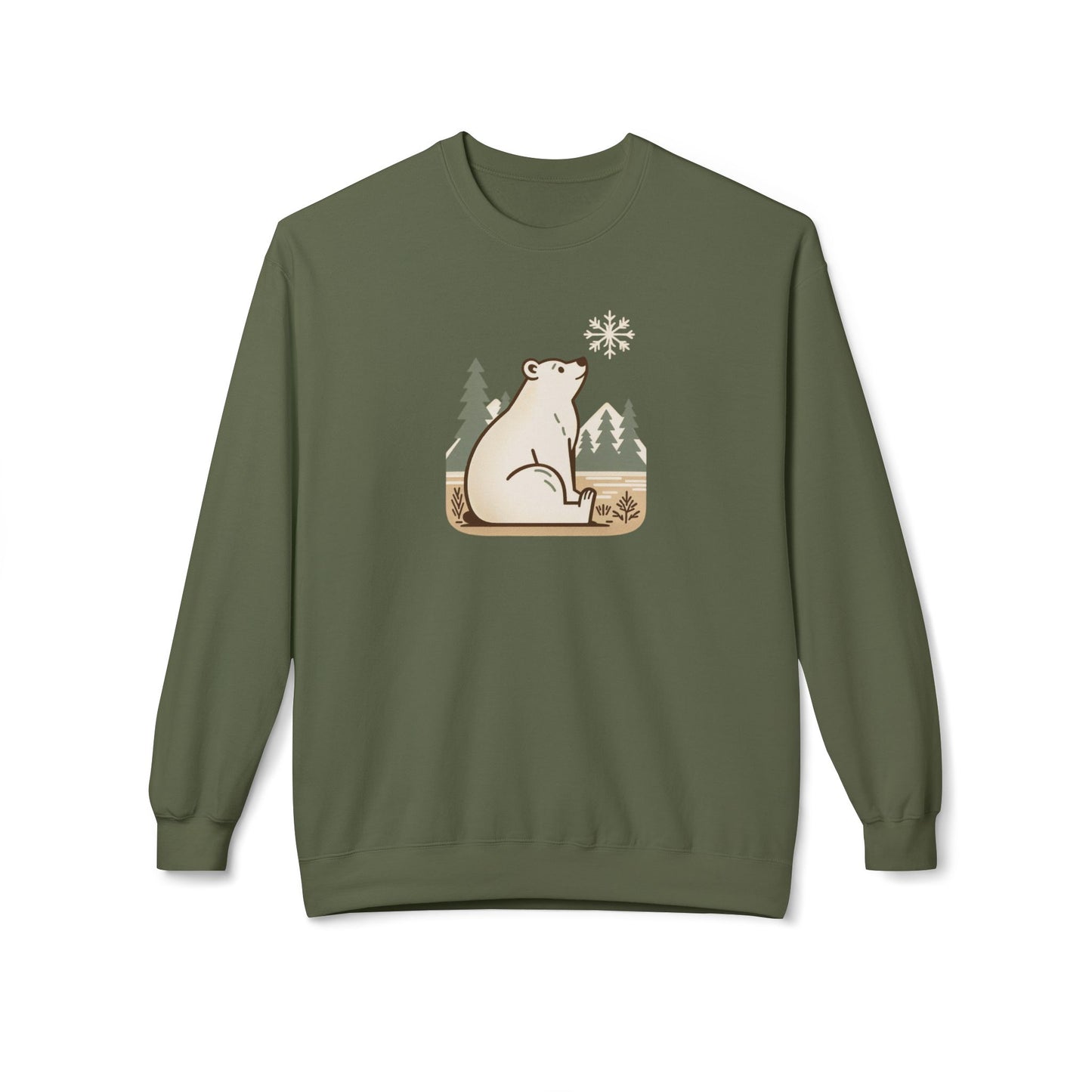 Peaceful Polar Bear Sweatshirt, Cozy Unisex Crewneck