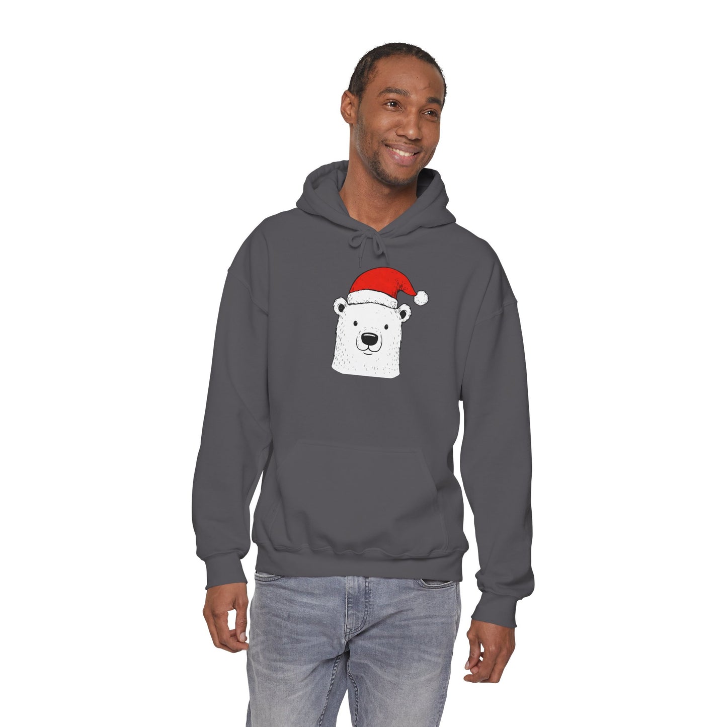 Cute Polar Bear Santa Hat Hoodie