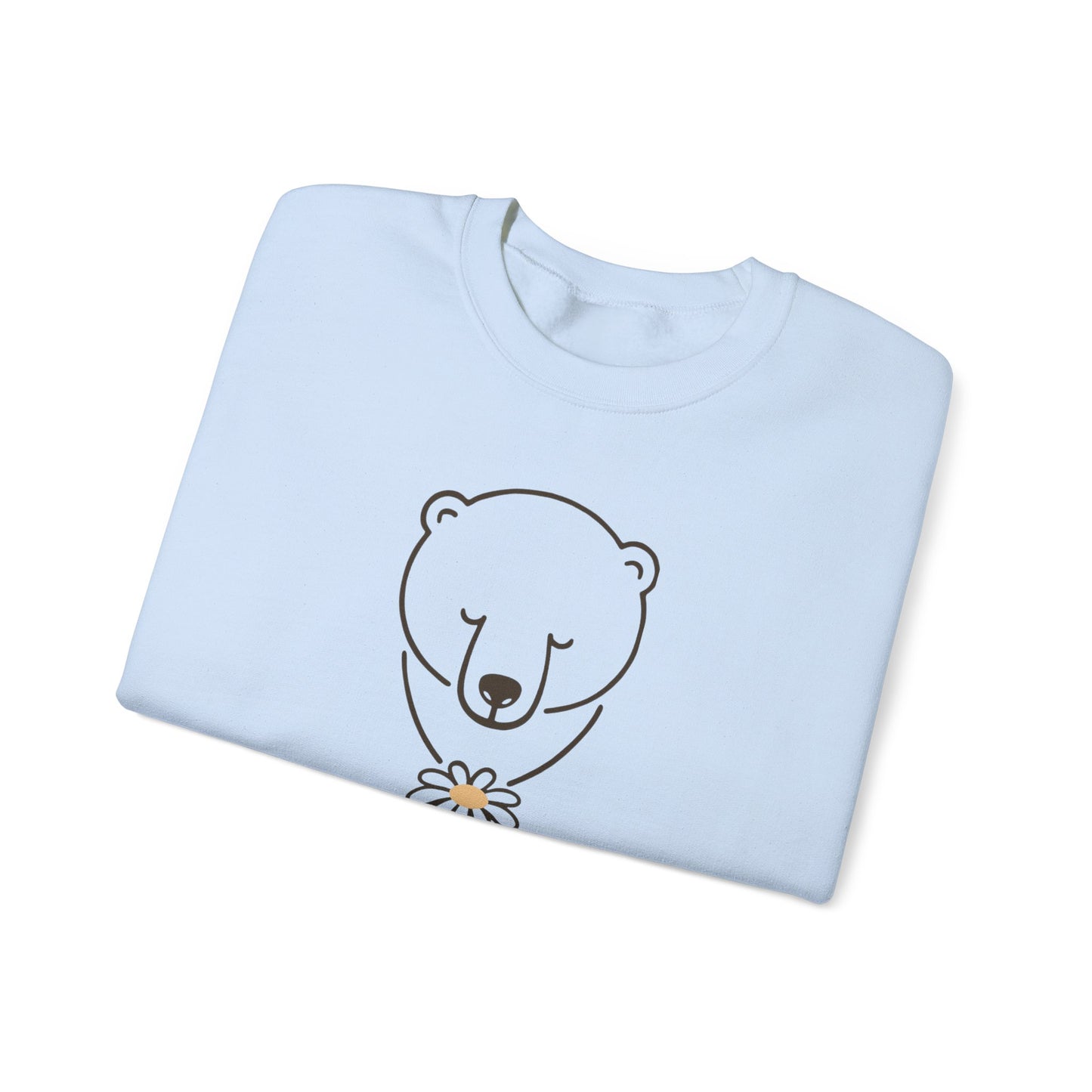 Polar Bear Wildflower Sweatshirt | Minimalist Nature Graphic