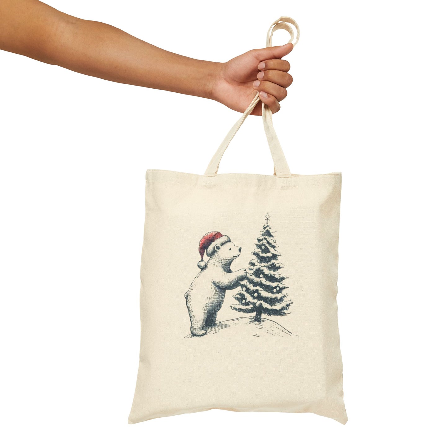 Polar Bear Christmas Tree Tote Bag