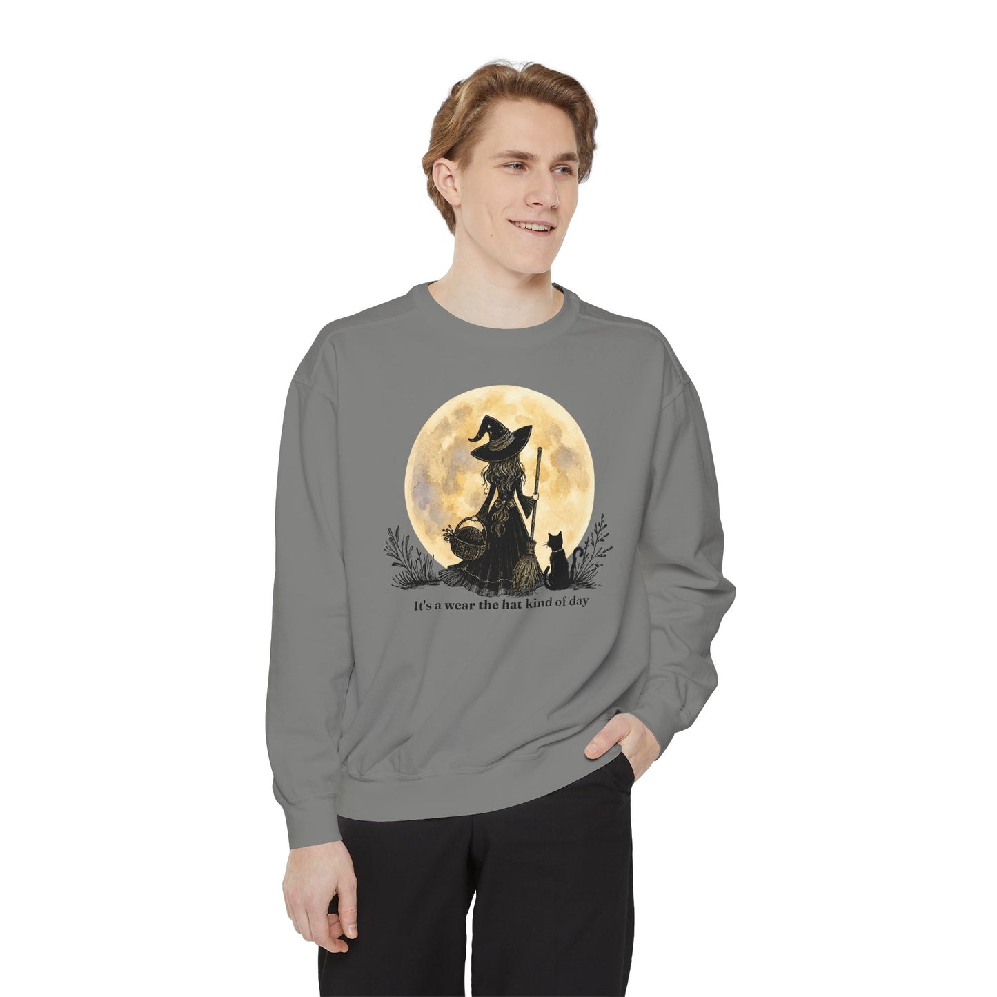 It's a Wear the Hat Kind of Day | Cozy Witch Crewneck Sweatshirt