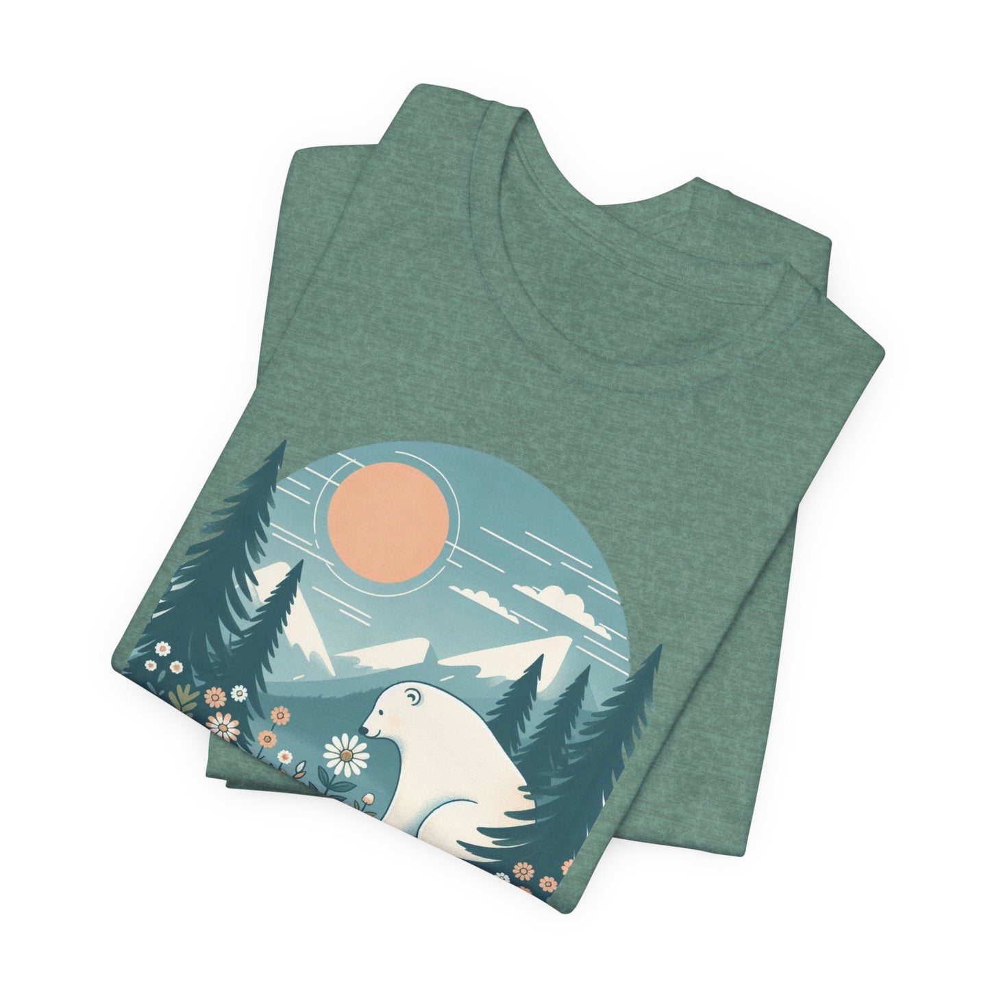 Polar Bear Mountain Nature Tee| Polar Bear Wildflower Graphic