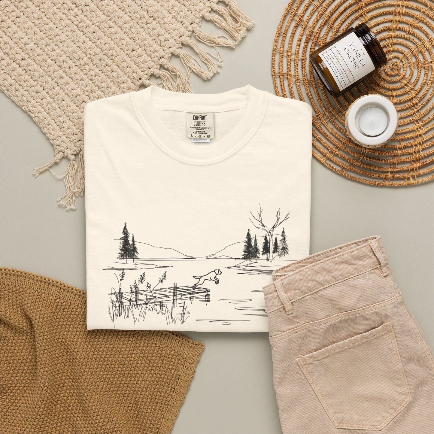 Minimalist Lake Dog Comfort Colors Tee