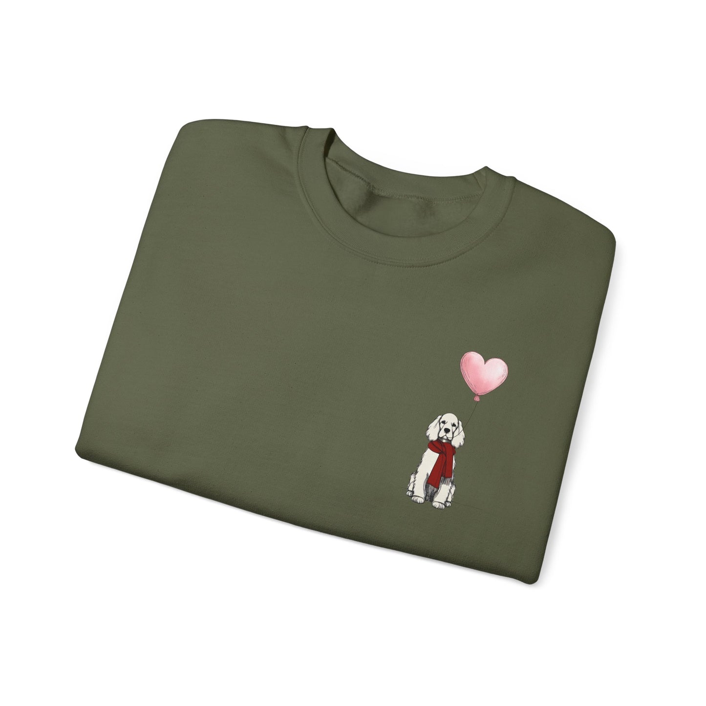 Cocker Spaniel with Heart Balloon Sweatshirt