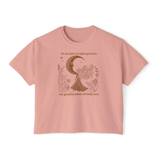 Grandmothers Battles Boxy Tee | Feminist Comfort Colors Shirt