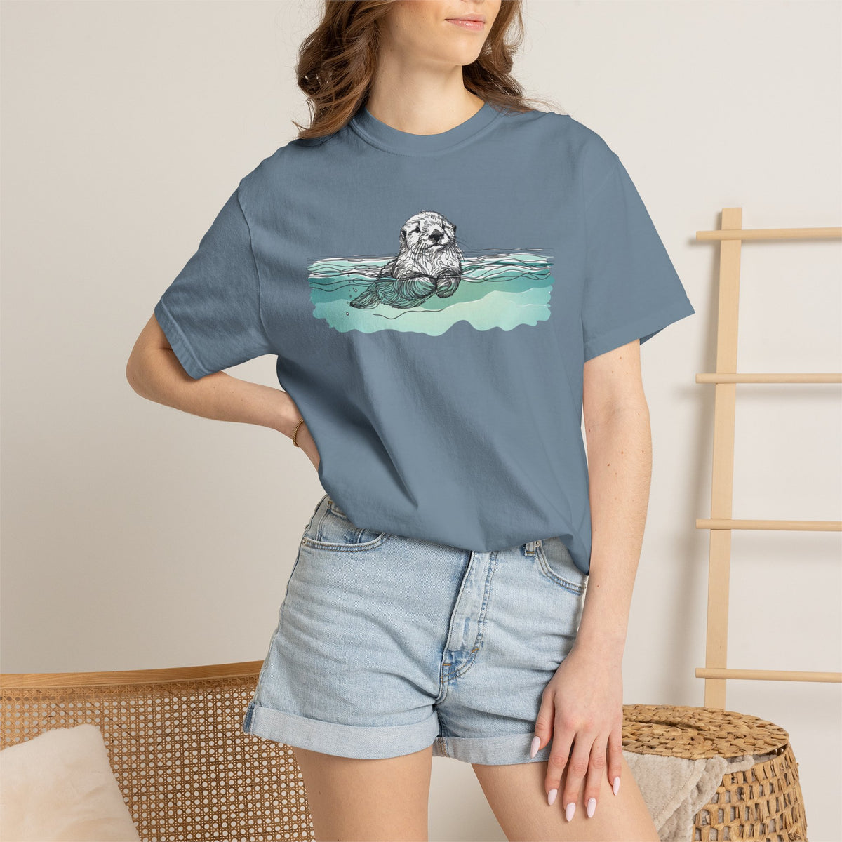 Sea Otter T-Shirt | Otter in the Water Comfort Colors Tee