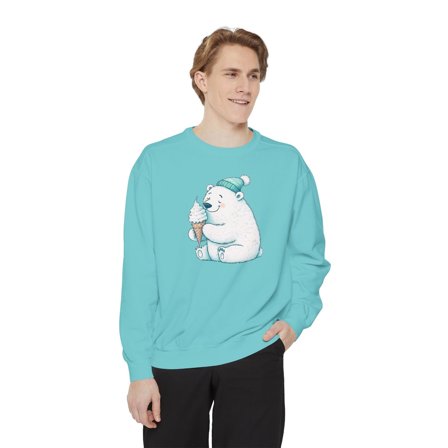 Cozy Cone Polar Bear Comfort Colors Sweatshirt