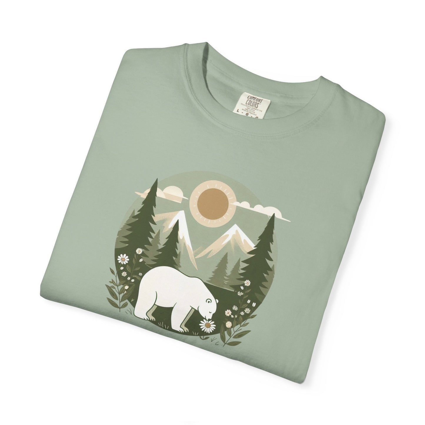 Polar Bear Evergreen Comfort Colors Tee