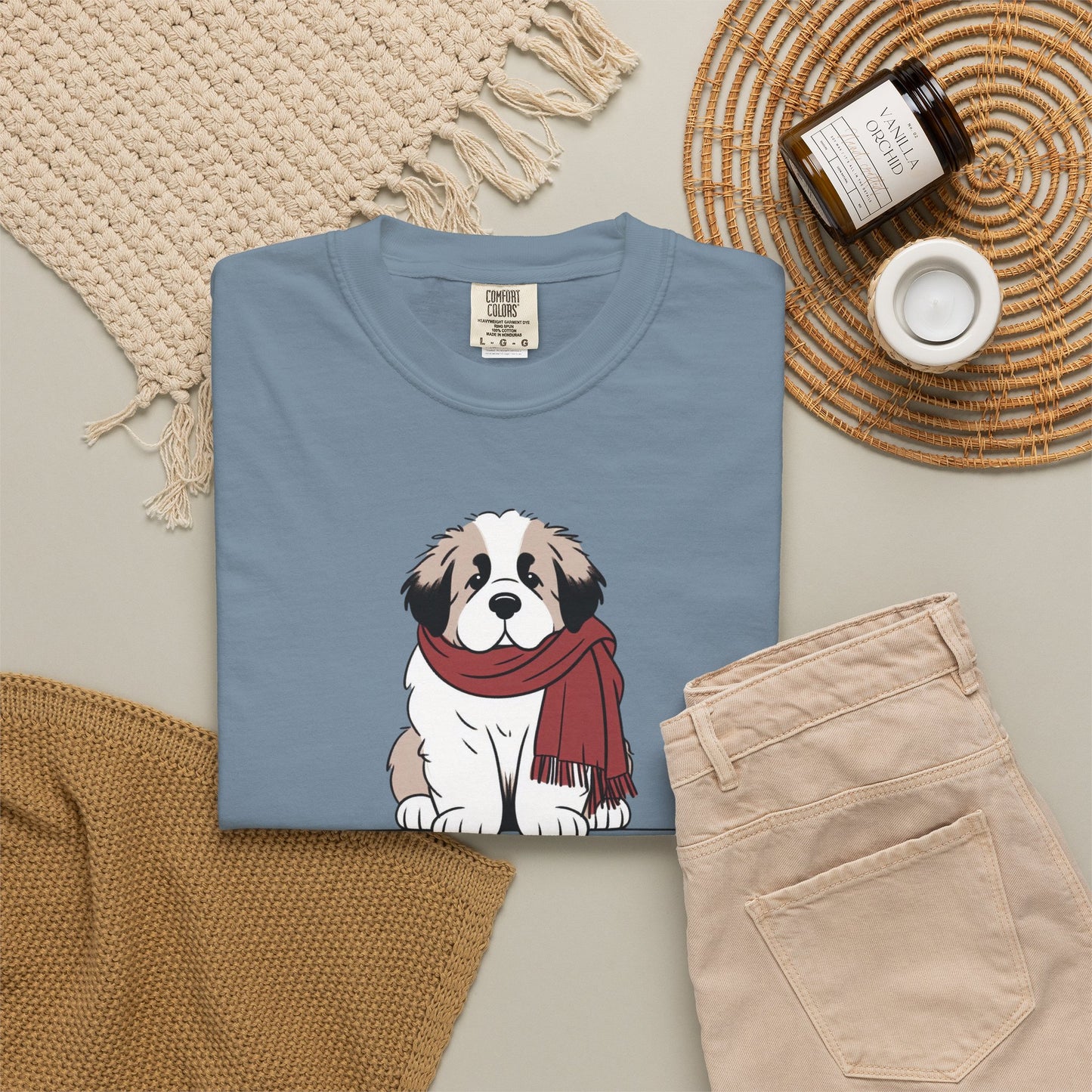 Winter Saint Bernard Comfort Colors Tee