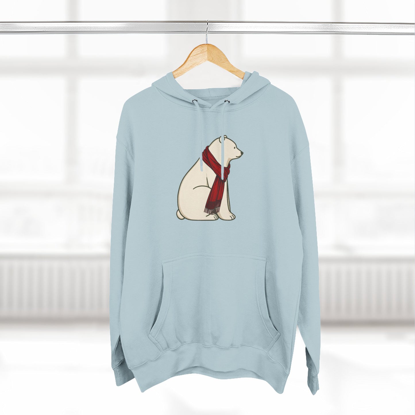 Polar Bear Scarf Hoodie | Cozy Winter Bear Sweatshirt