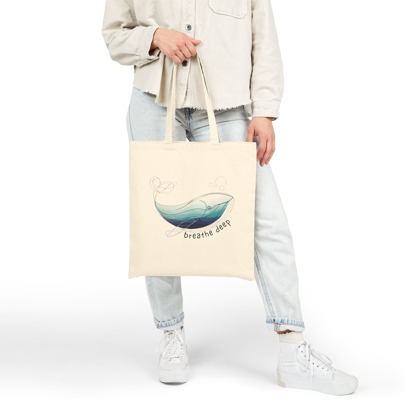 Breathe Deep Whale Tote Bag