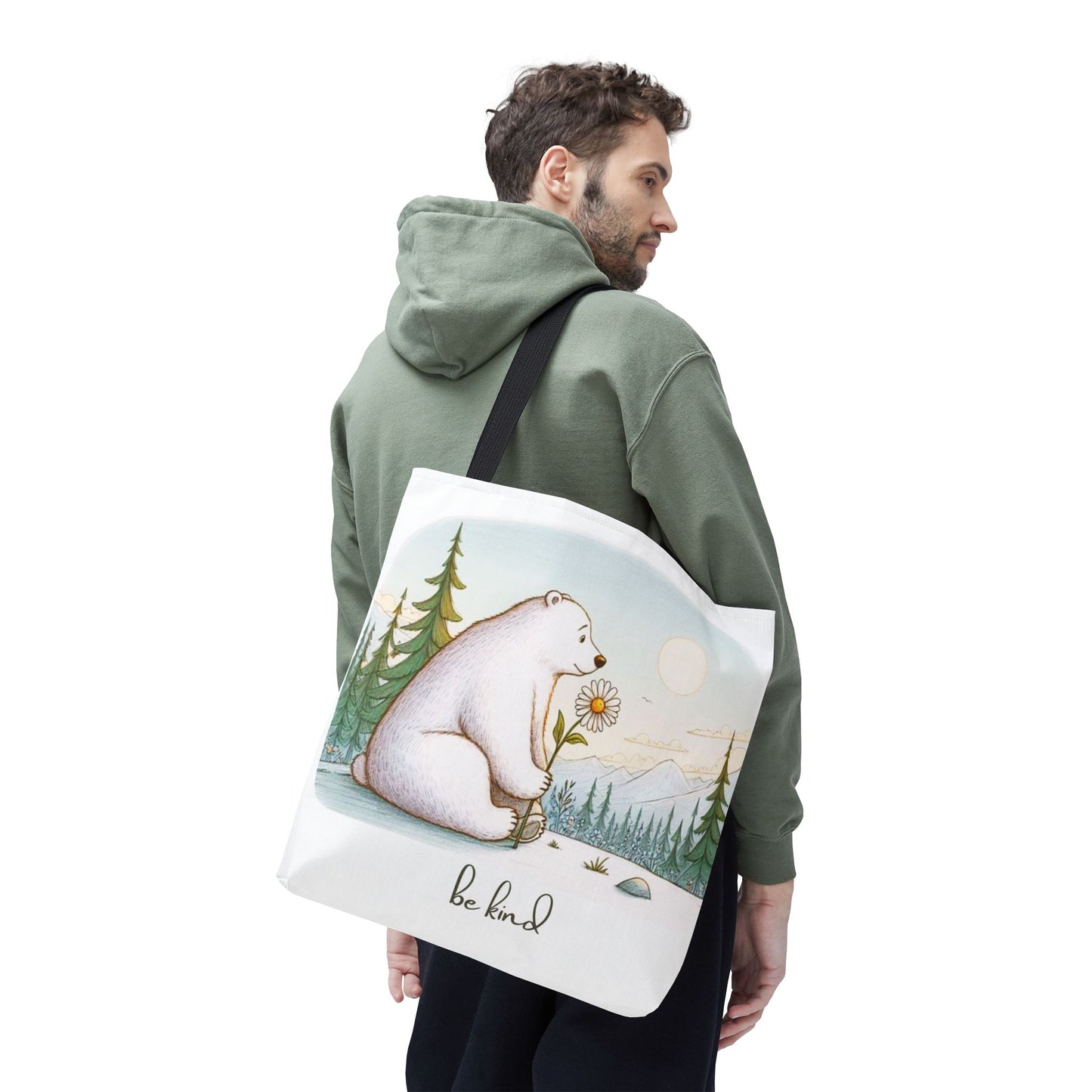 Be Kind Polar Bear Tote Bag Double Sided Print