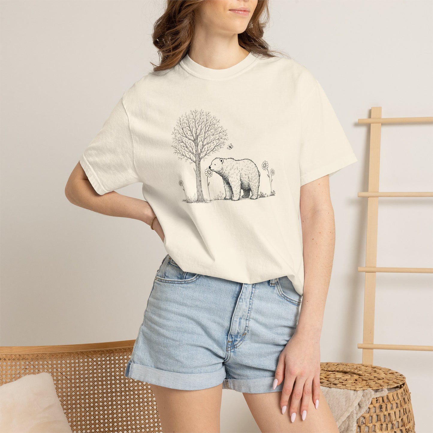 Wildflower Polar Bear Comfort Colors Tee