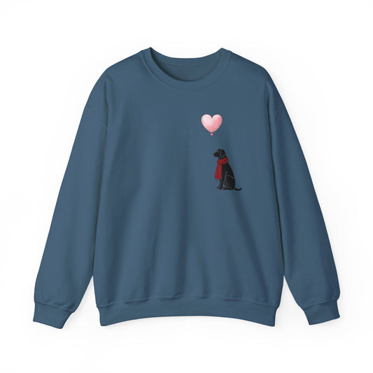 The Heartfelt Herald Black Lab Art Sweatshirt | Winter Den