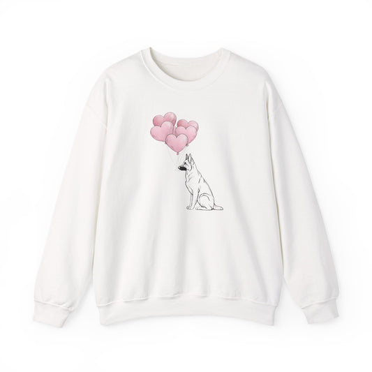 German Shepherd Heart Balloon Premium Sweatshirt | Storybook Den Edition