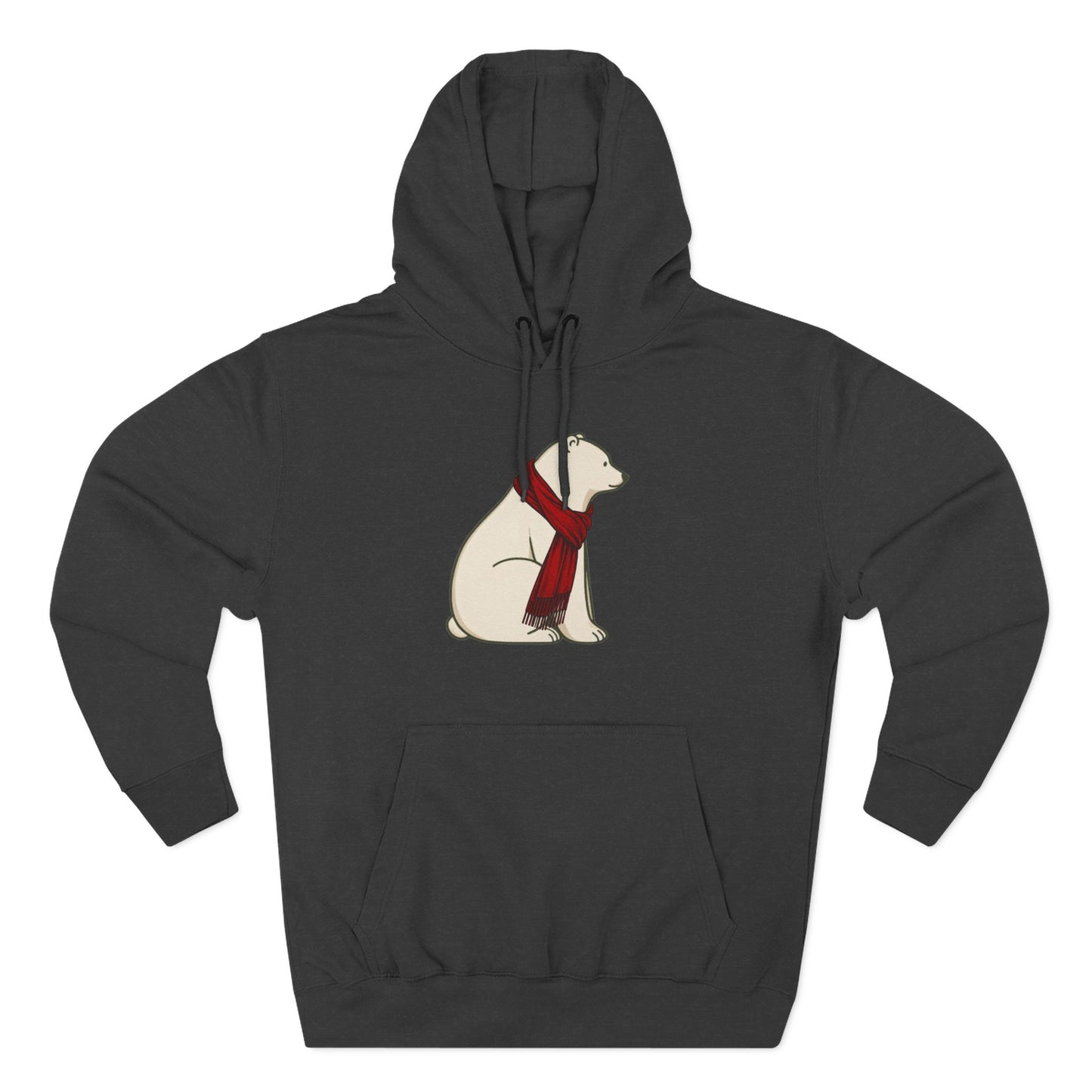 Polar Bear Scarf Hoodie | Cozy Winter Bear Sweatshirt