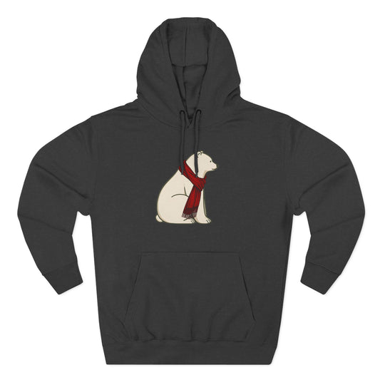Polar Bear Scarf Hoodie | Cozy Winter Bear Sweatshirt