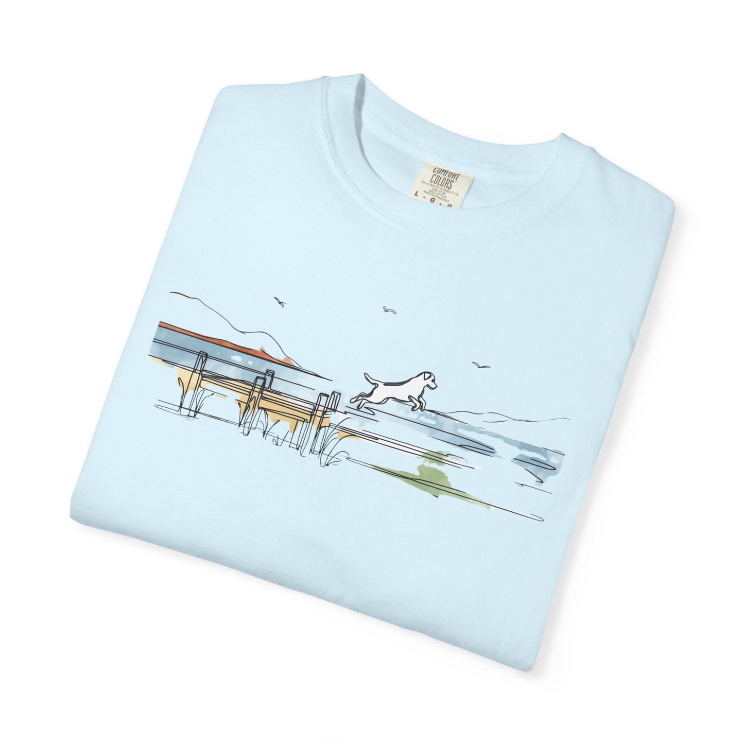 Watercolor Lake Dog Tee