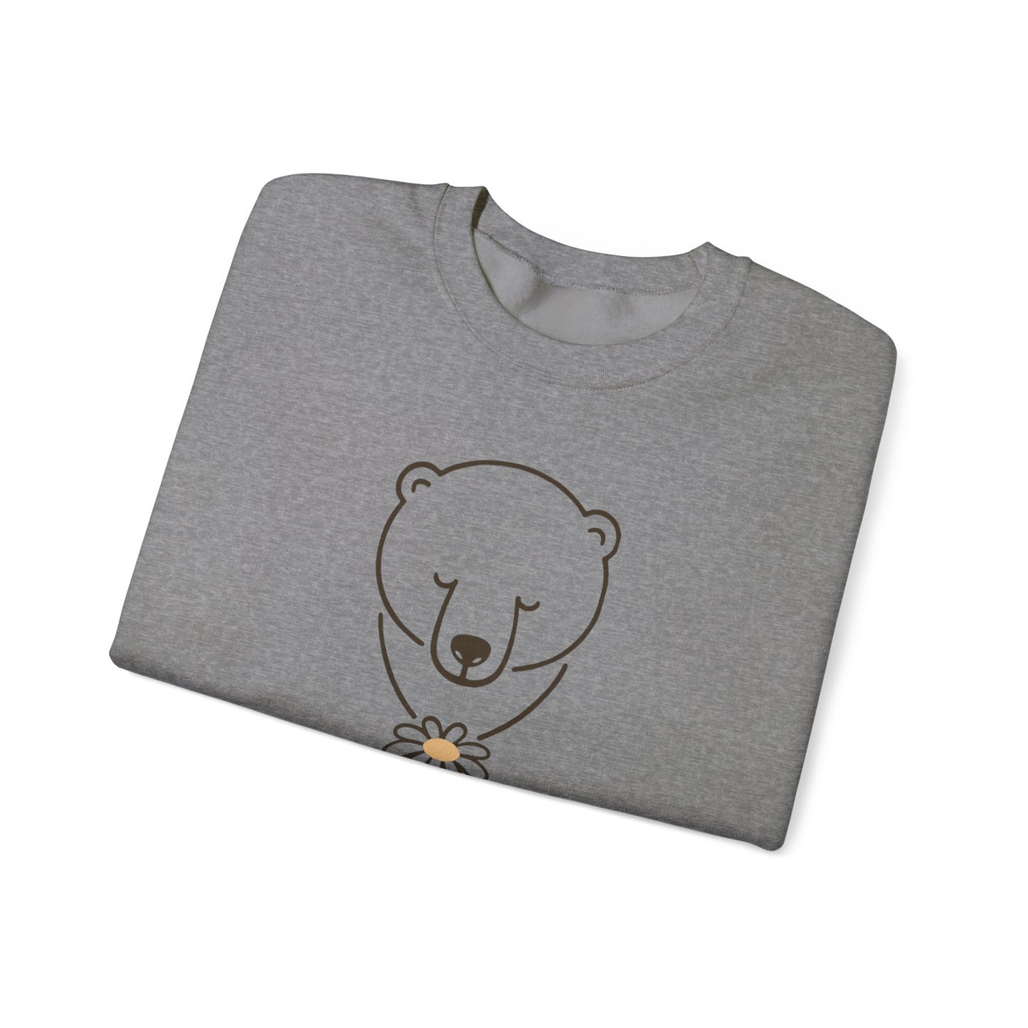 Polar Bear Wildflower Sweatshirt | Minimalist Nature Graphic