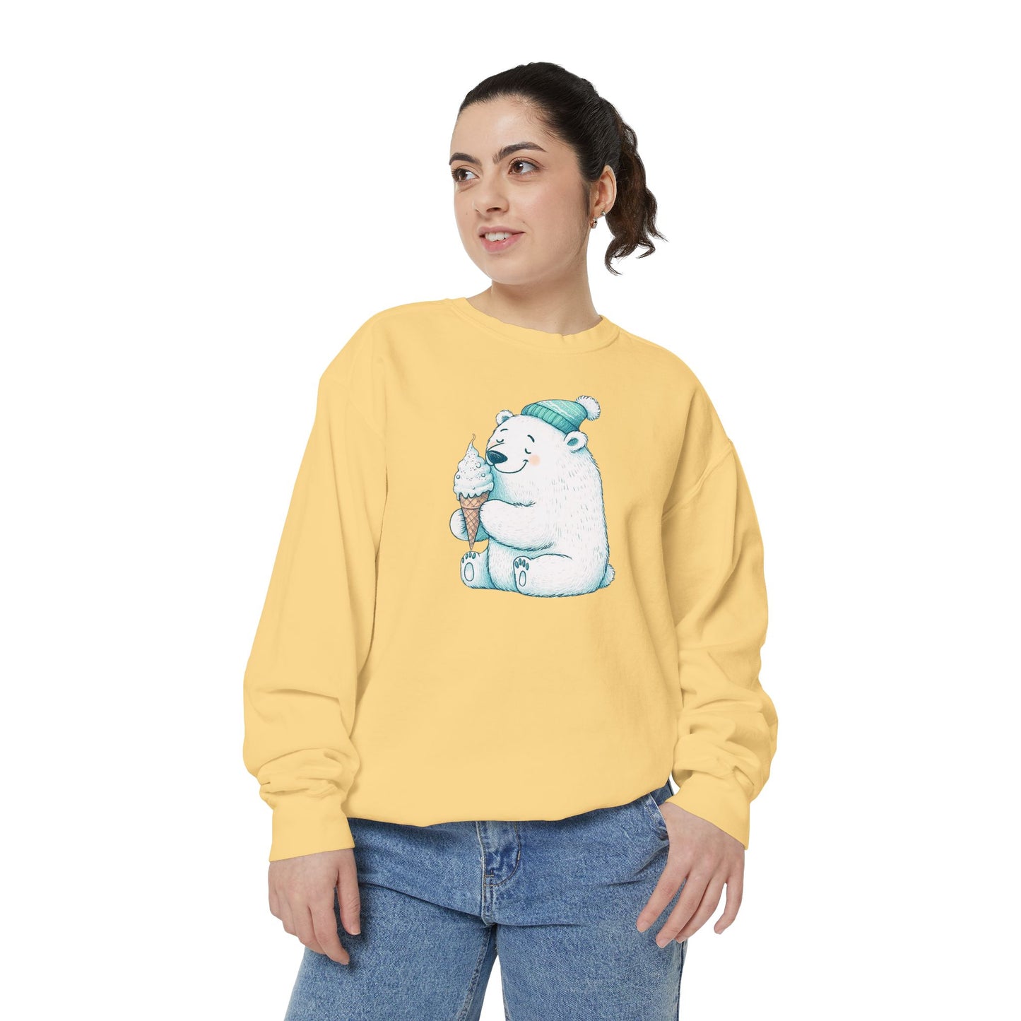 Cozy Cone Polar Bear Comfort Colors Sweatshirt