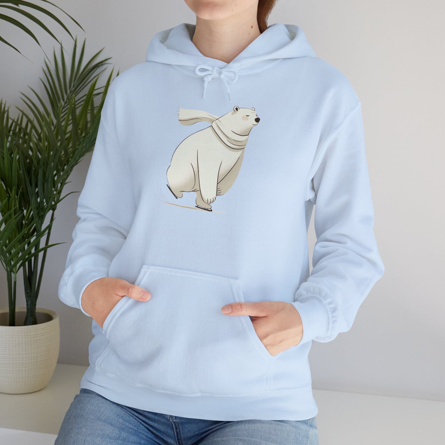 Skating Polar Bear Winter Hoodie