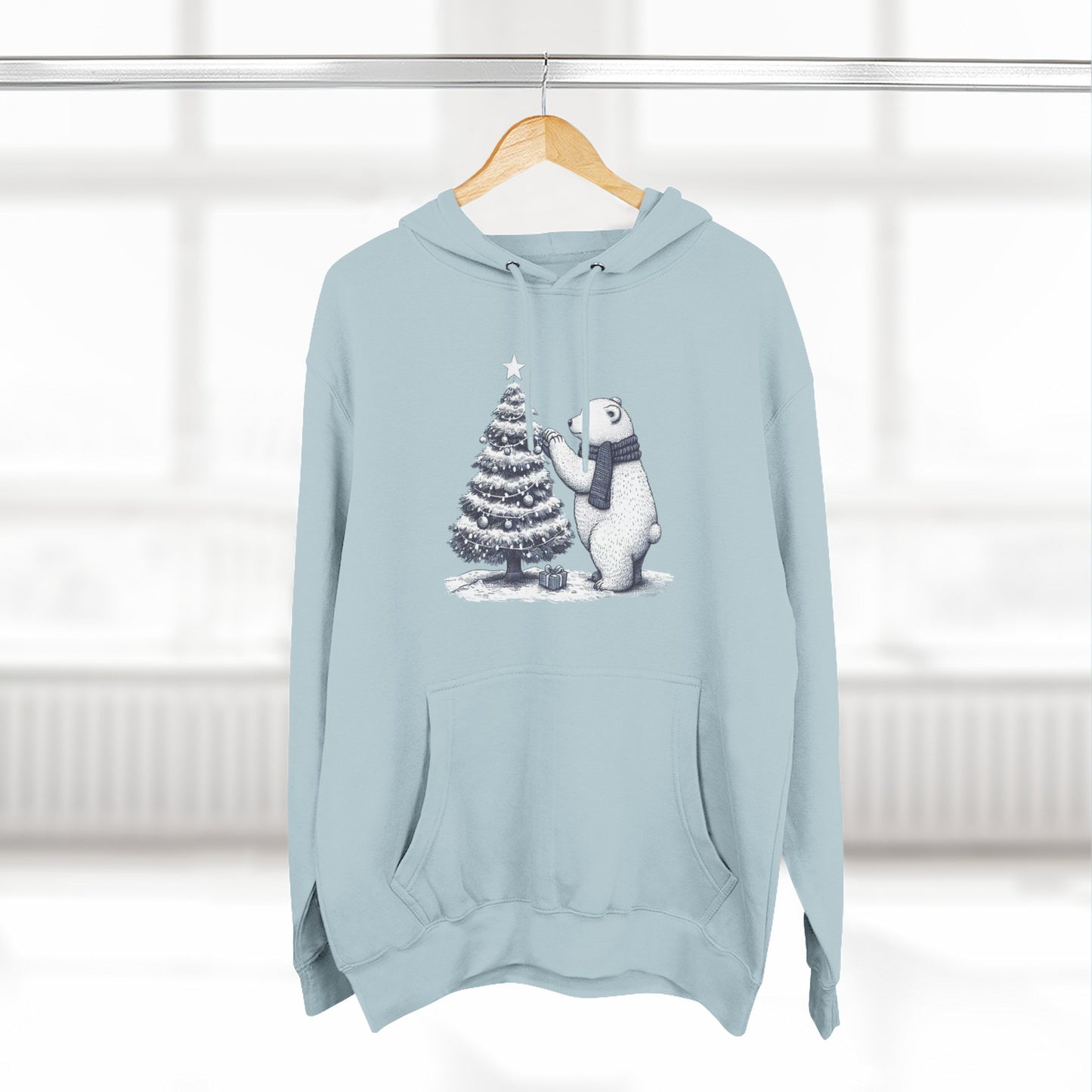Vintage Polar Bear Christmas Tree Hoodie