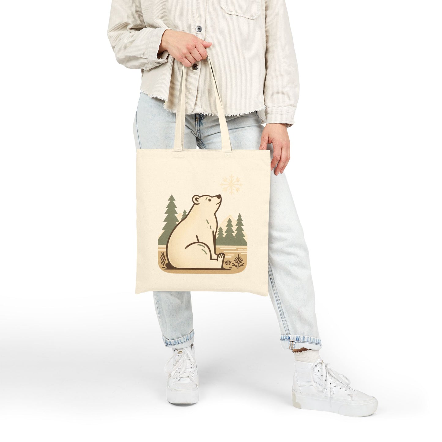 Polar Bear in Pines Double-Sided Heritage Tote | Polar Den