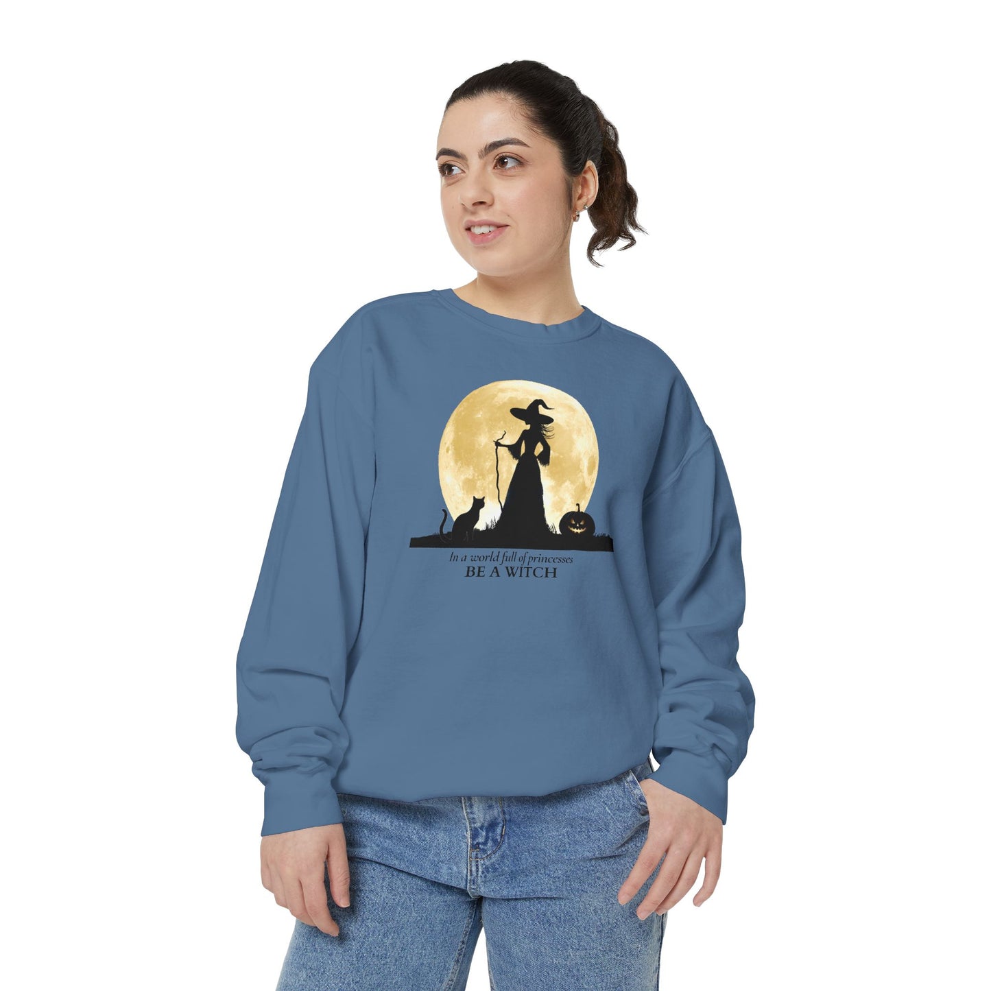 Be a Witch Yellow Moon Comfort Colors Sweatshirt