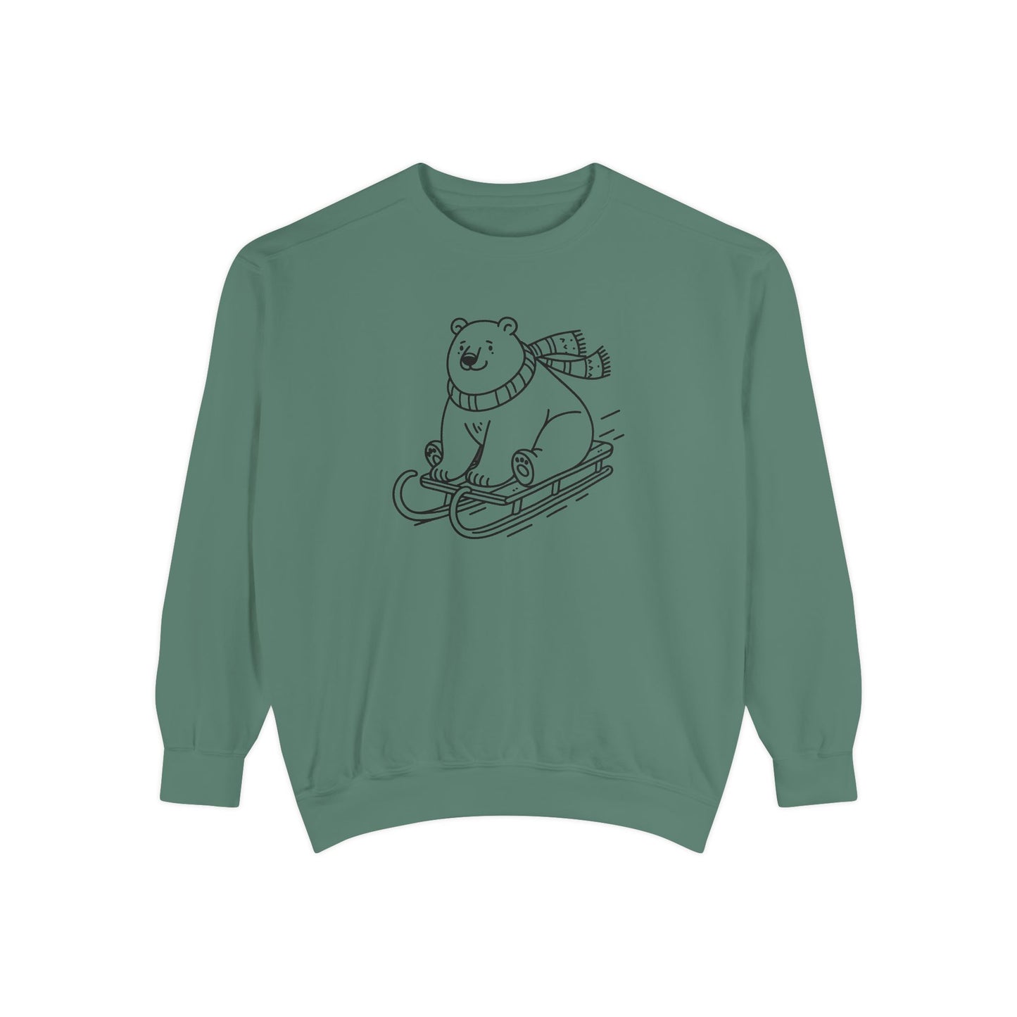 Polar Bear Sledding Comfort Colors Sweatshirt