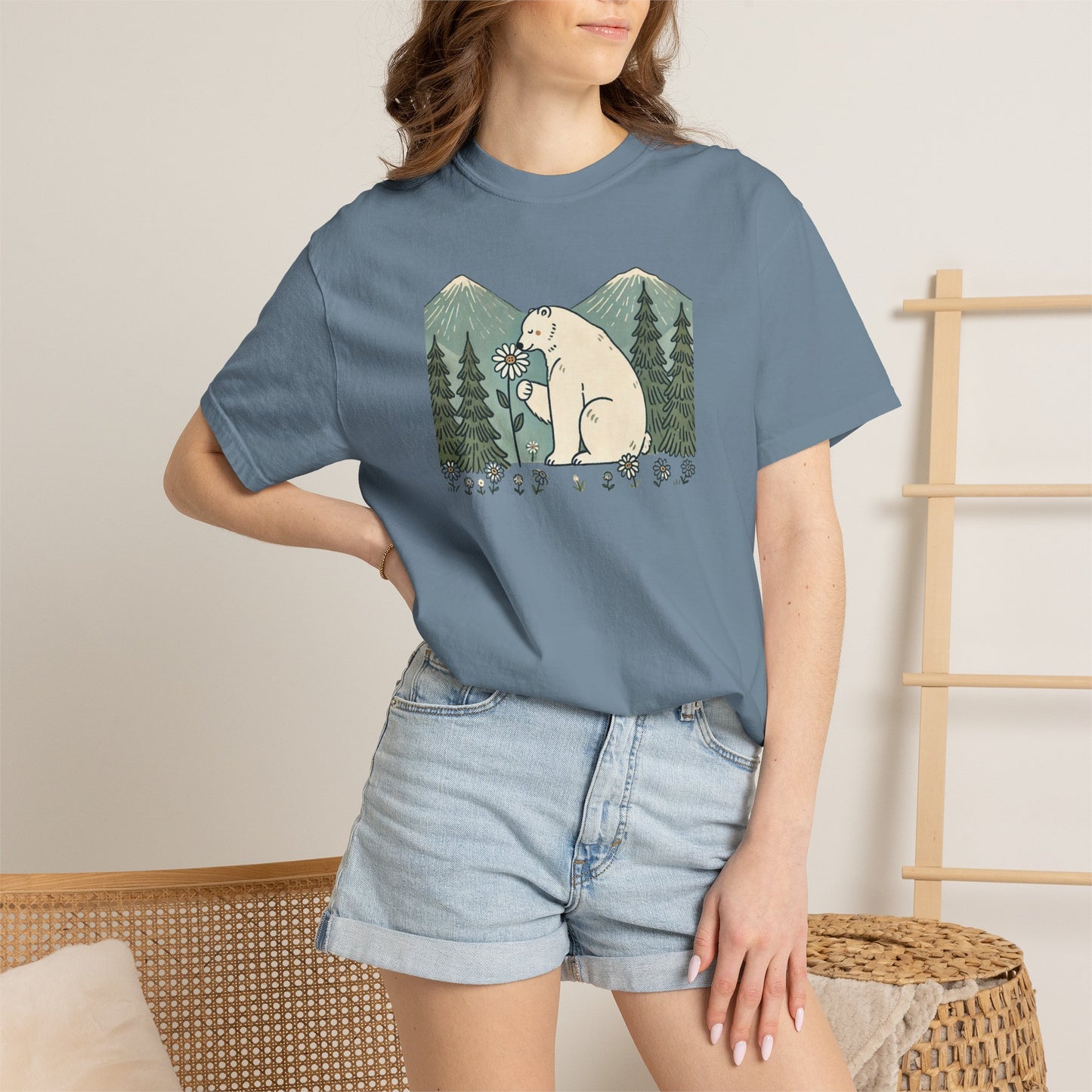 Wildflower Polar Bear Comfort Colors Tee