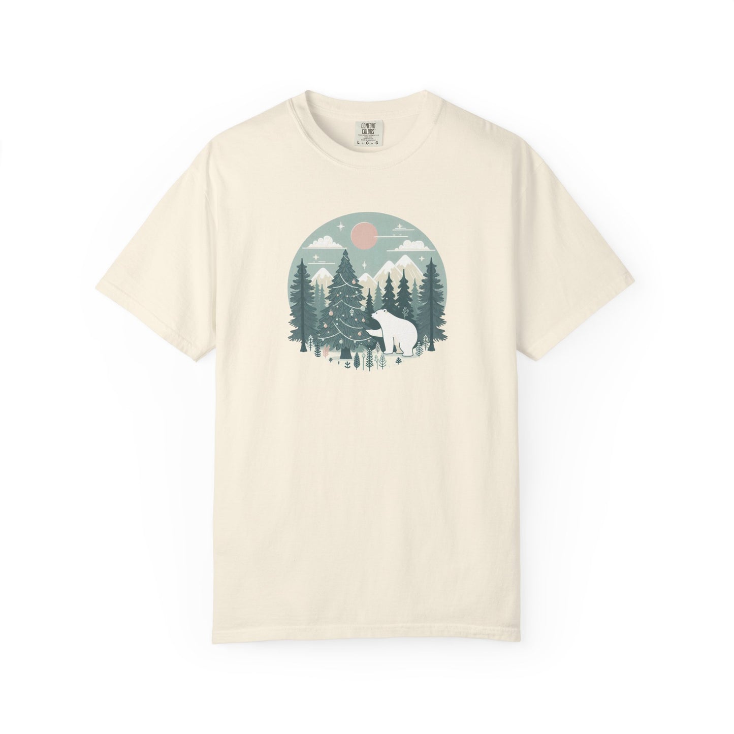 Winter Forest Polar Bear Comfort Colors Tee