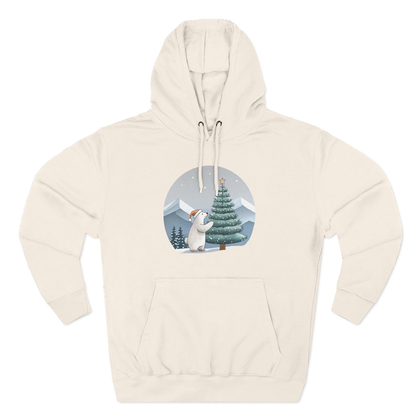Cozy Polar Bear Christmas Tree Hoodie