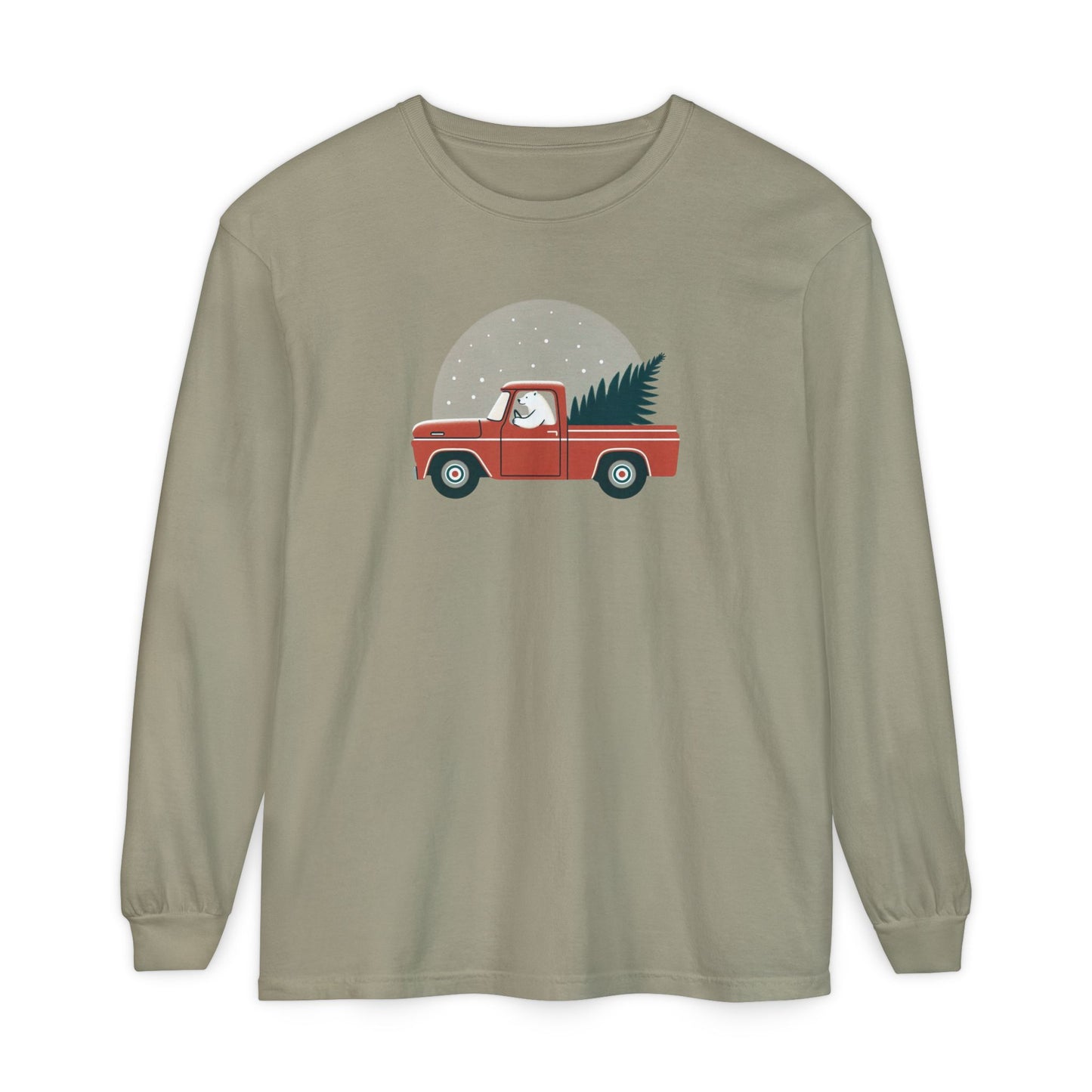 Vintage Polar Bear Christmas Truck Long Sleeve Tee