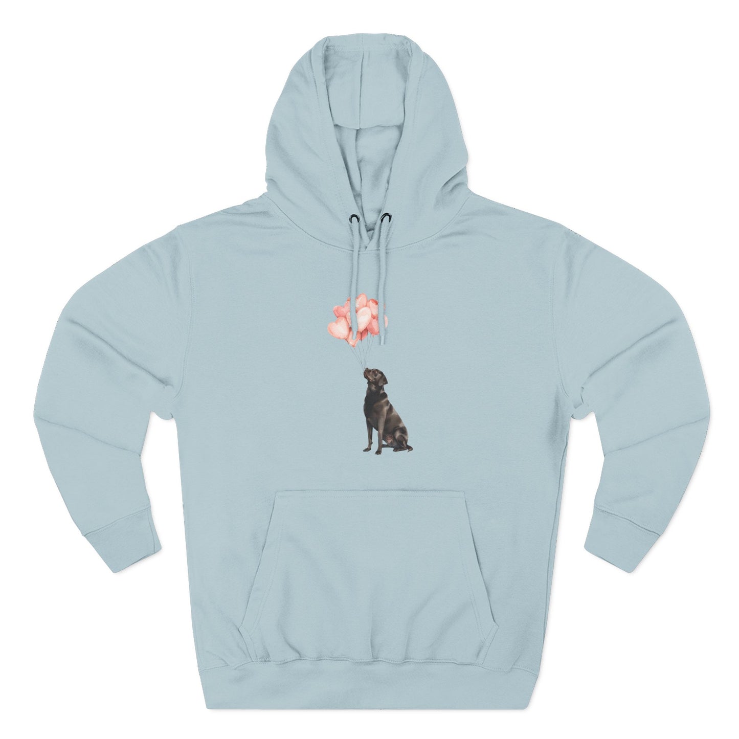 Black Labrador with Heart Balloons Hoodie