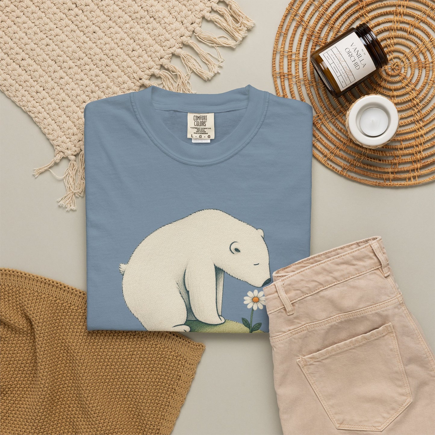 Polar Bear & Daisy Comfort Colors T-Shirt