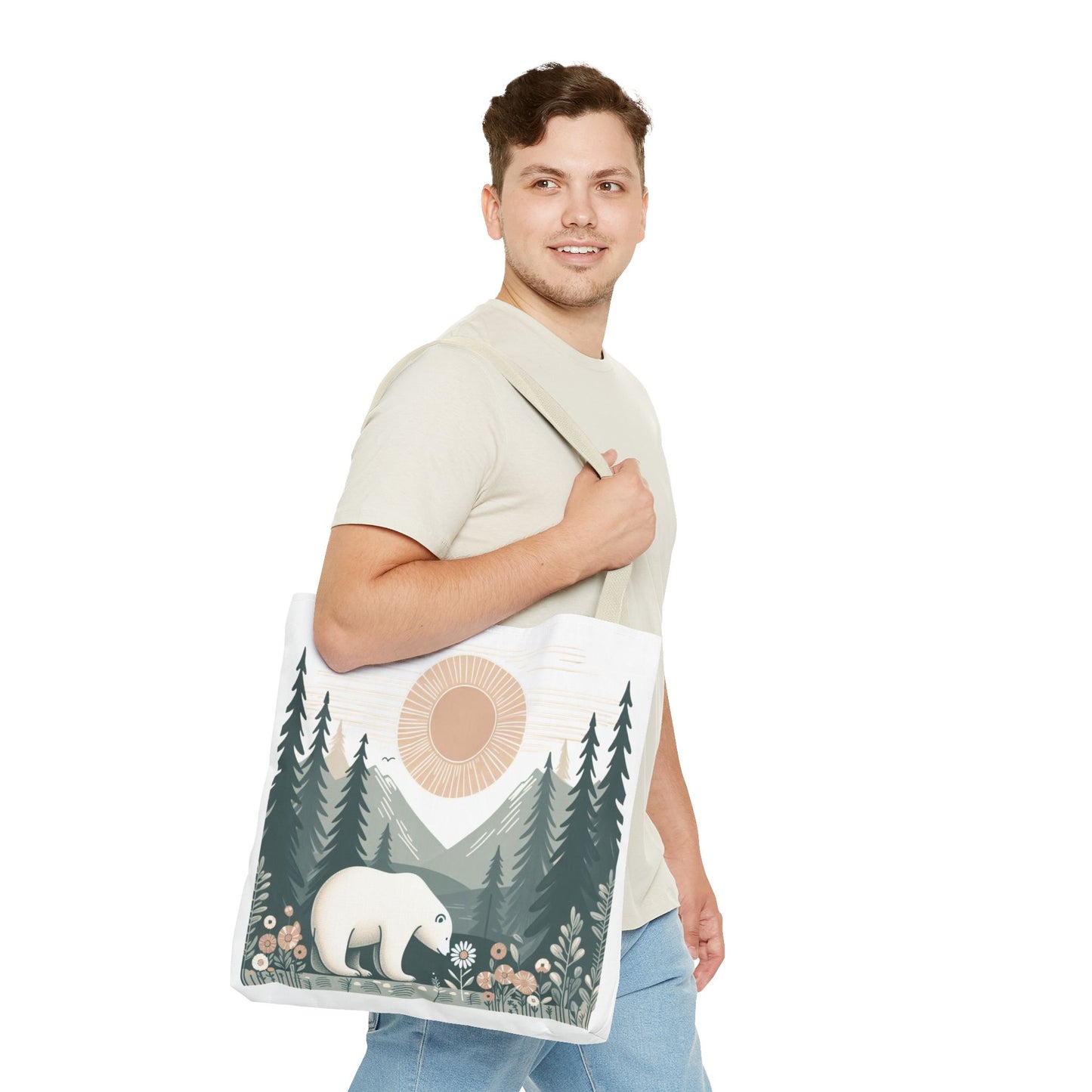 Signature Polar Bear Nature Tote Bag Double Sided