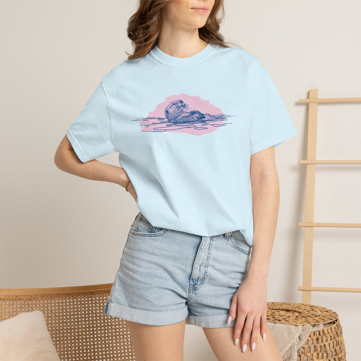 Sea Otter T-Shirt | Floating Otter Comfort Colors Tee