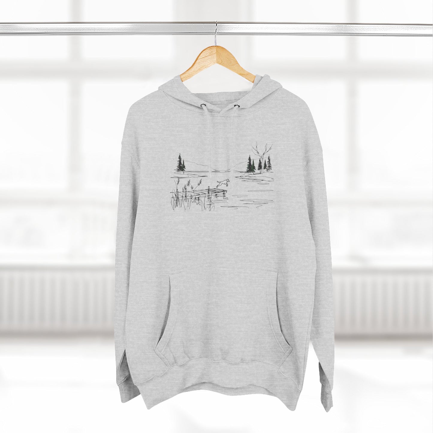 Minimalist Lake Dog Hoodie