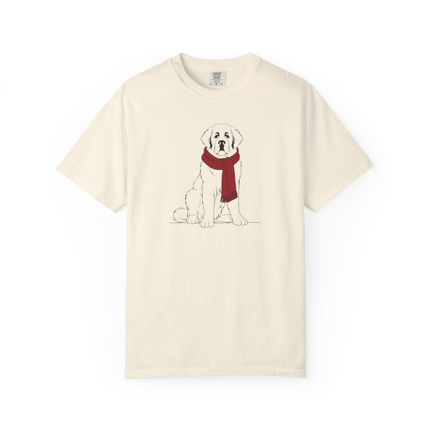 Great Pyrenees Winter Scarf  Comfort Colors Tee