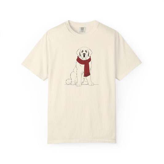 Great Pyrenees Winter Scarf  Comfort Colors Tee
