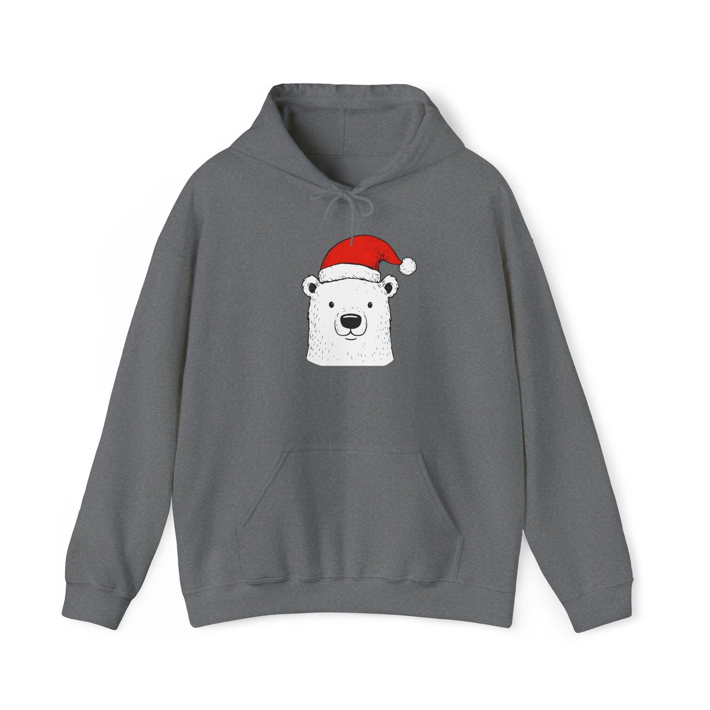 Cute Polar Bear Santa Hat Hoodie