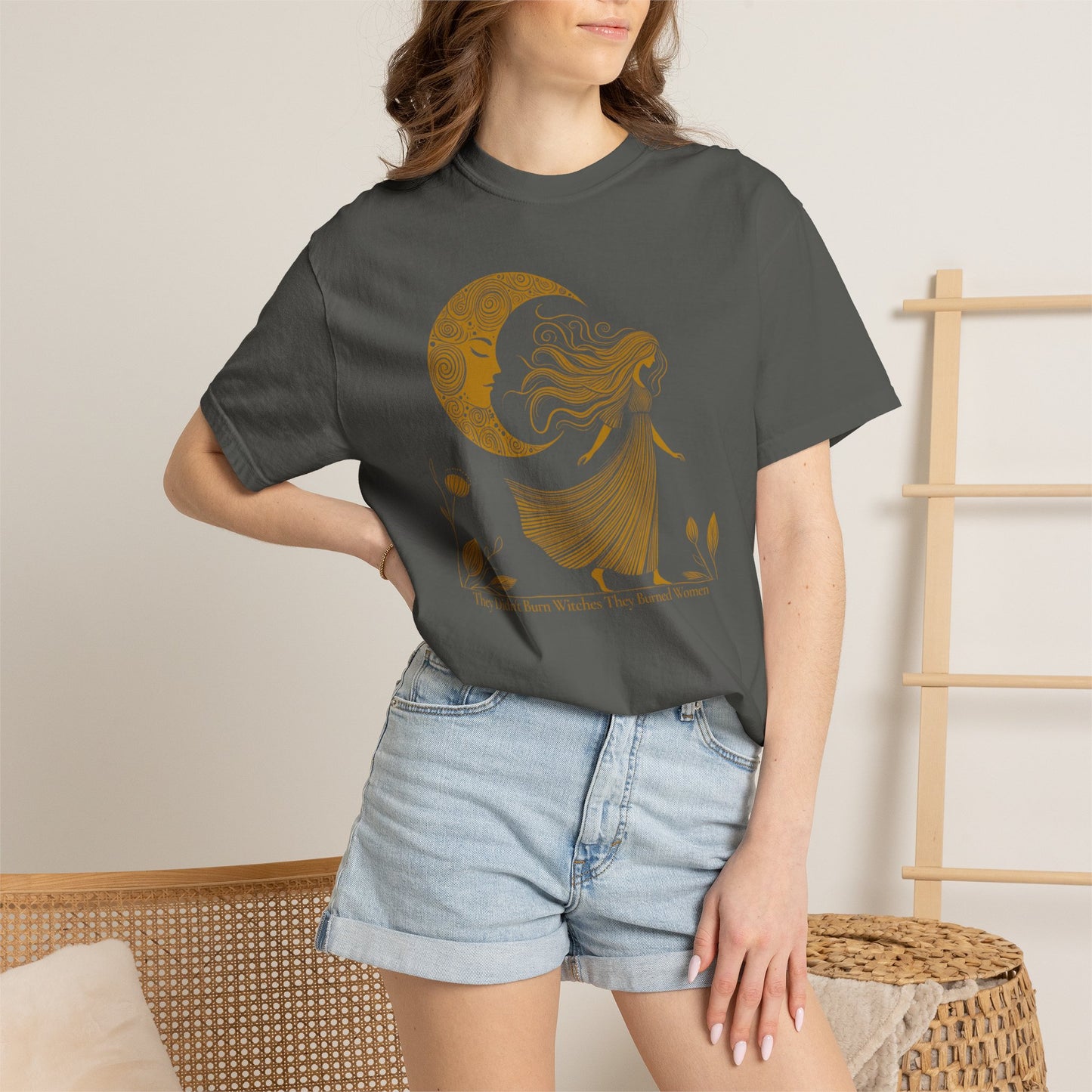 They Didn't Burn Witches They Burned Women Comfort Colors Graphic T-Shirt |  Moon Goddess Tee